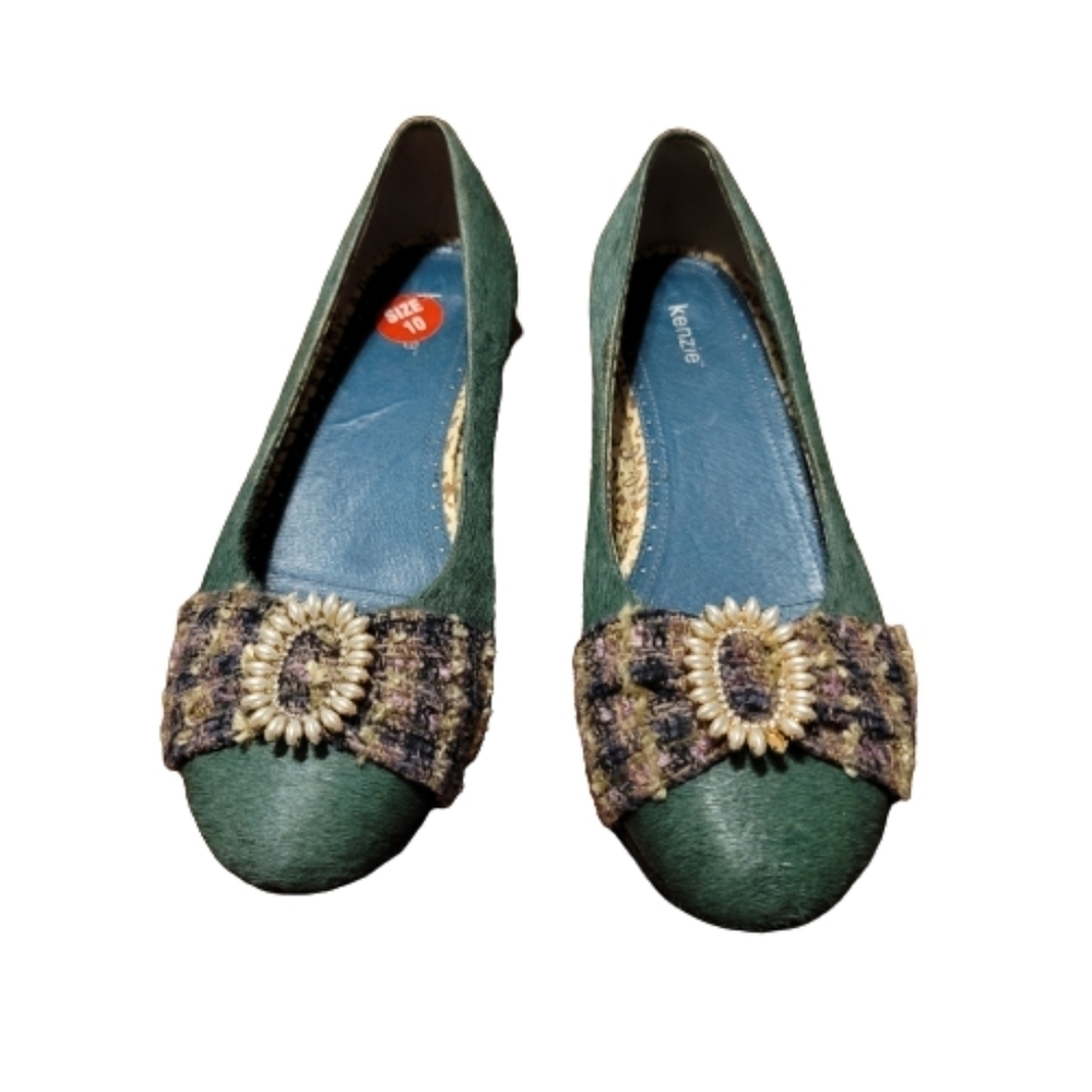 Kenzie Ballerina flats 10 green and multicolor animal print Teren